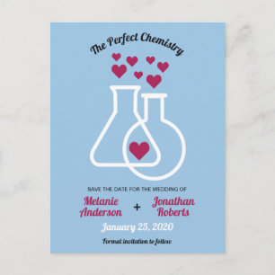 Moderne Chemie Herz Hochzeit Save The Date Ankündigungspostkarte