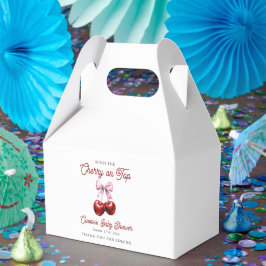 Moderne Cherry auf der Pink Bow Babydusche Geschenkschachtel