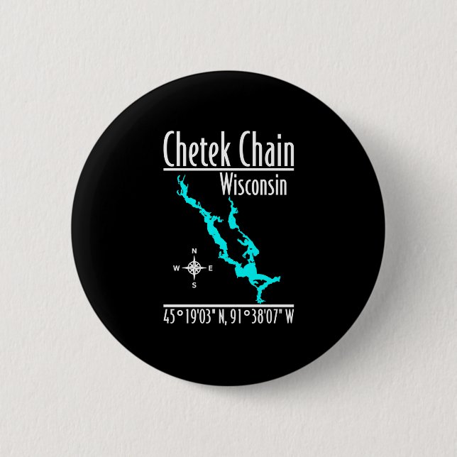 Moderne Chetek-Seenkette - Wisconsin Button (Vorderseite)