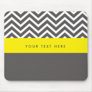 Moderne Chevron-Graue und Gelbe Trend Mauspad