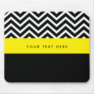 Moderne Chevron Schwarz & Gelb Trend Mauspad