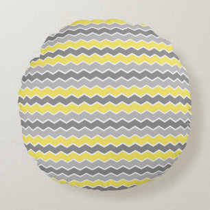 Moderne Chevron-Zickzack-Nahtlos-Muster Rundes Kissen