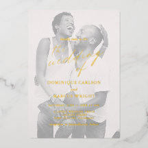 Moderne Chic Calligraphy Einfaches Foto Wedding Go