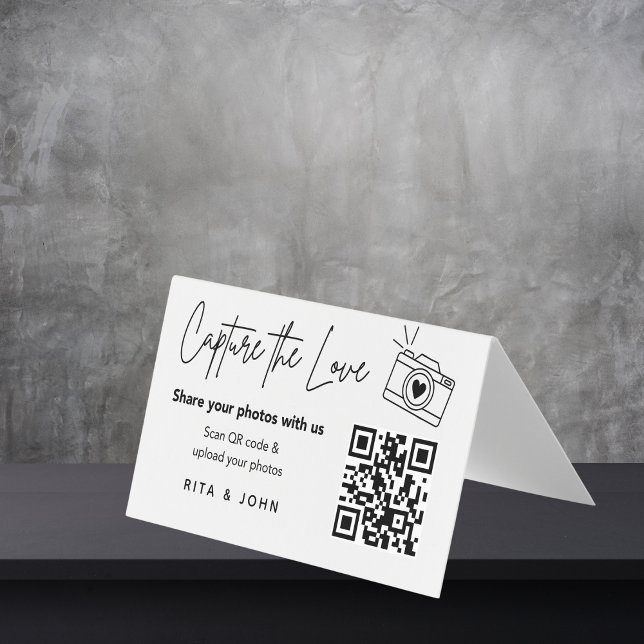 Moderne Chic Capture The Love QR-Code-Karte gefalt (Von Creator hochgeladen)