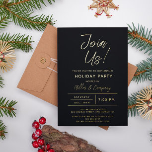 Moderne chic Corporate Weihnachtsfeier Folieneinladung