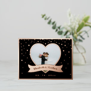 Moderne Chic Elegante Foto-Hochzeit Save The Date Folie Einladungspostkarte