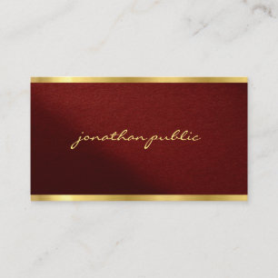 Moderne Chic Elegante Gold Texttypografie Schrift Visitenkarte