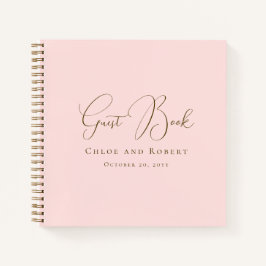 Moderne Chic Elegante Rosa Hochzeitsgästebuch Notizbuch