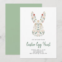 Moderne Chic Floral Bunny Ostereier Jagd