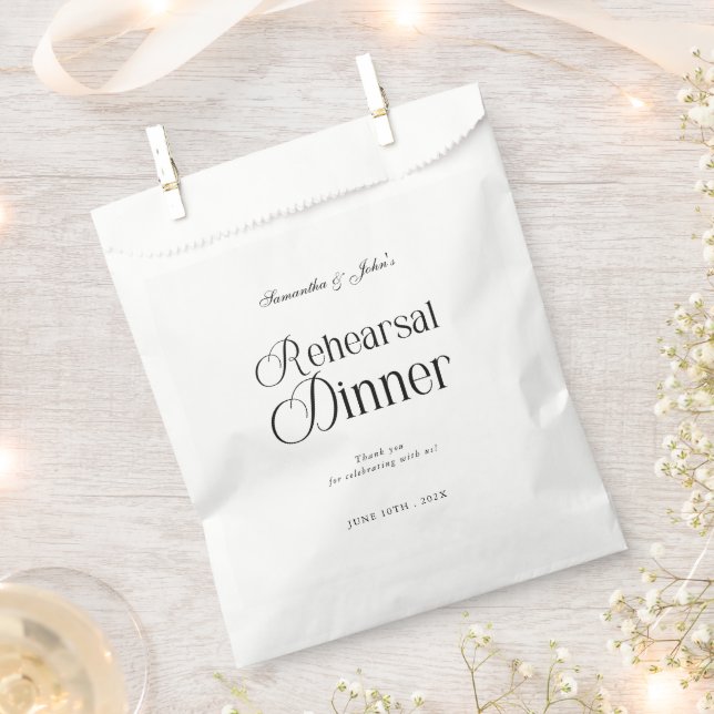 Moderne Chic Generalprobe-Dinner Danke Geschenktütchen (Ausgeschnitten)