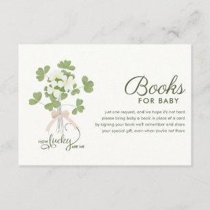Moderne Chic Glücksklee mit Schleife Baby-Party Begleitkarte