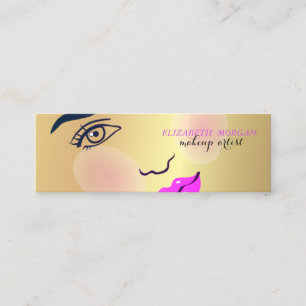 Moderne Chic Gold, Mädchen Gesicht, Maskenbildneri Mini Visitenkarte