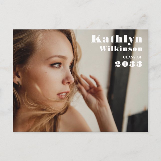 Moderne Chic Graduation Party für Minimalistisches Ankündigungspostkarte (Vorderseite)