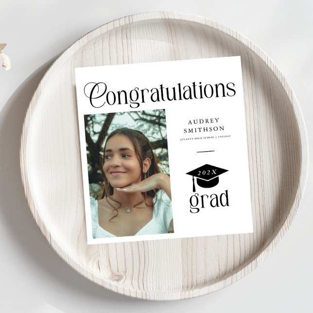 Moderne Chic Gratulation Absolvent Foto Abschluss  Serviette (Von Creator hochgeladen)