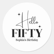 Moderne Chic Hallo Fünfzig 50. Geburtstag Custom
