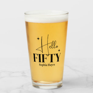 Moderne Chic Hallo Fünfzig 50. Geburtstag individu Glas