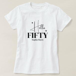 Moderne Chic Hallo Fünfzig 50. Geburtstag individu T-Shirt