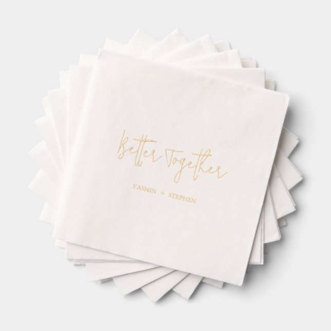 Moderne Chic-Hochzeit Servietten Mit Folie (Insitu (Gestapelt))