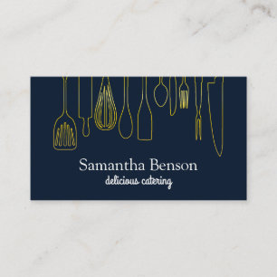 Moderne Chic Kitchen Utensitis Kochen und Catering Visitenkarte