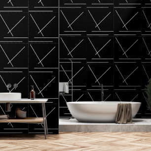 Moderne Chic Minimalist in Schwarz und Weiß Tapete