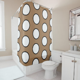 Moderne Chic Mocha Brown kühne weiße Punkte Duschvorhang
