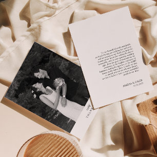 Moderne Chic Monogramm Foto-Hochzeit Dankeskarte