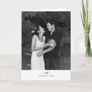 Moderne Chic Monogramm Foto-Hochzeit Dankeskarte