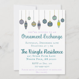 Moderne Chic Ornament Exchange Party Einladung