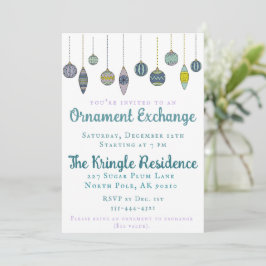 Moderne Chic Ornament Exchange Party Einladung