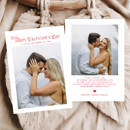 Moderne Chic Paarfotos Frohen Valentinstag Feiertagskarte