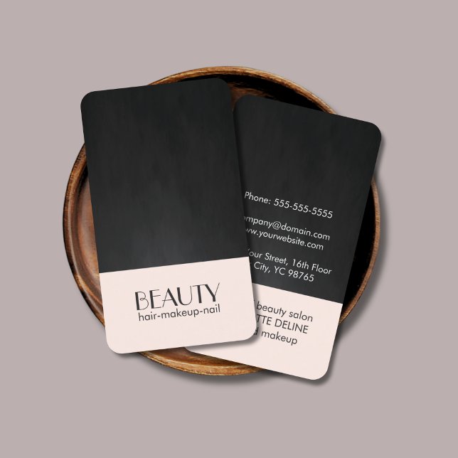 Moderne Chic Pale Textur Schwarze Schönheit Haar Visitenkarte (Von Creator hochgeladen)