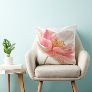 Moderne Chic Rosé Blumen-Akzentkissen Kissen