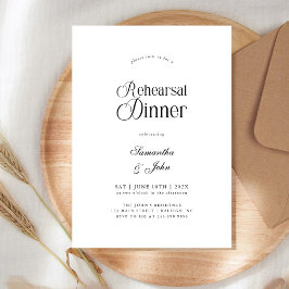 Moderne Chic-Schrift Hochzeitsprobe-Dinner Einladung