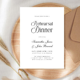Moderne Chic-Schrift Hochzeitsprobe-Dinner Einladung