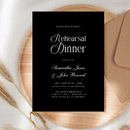 Moderne Chic-Schrift Hochzeitsprobe-Dinner Einladung