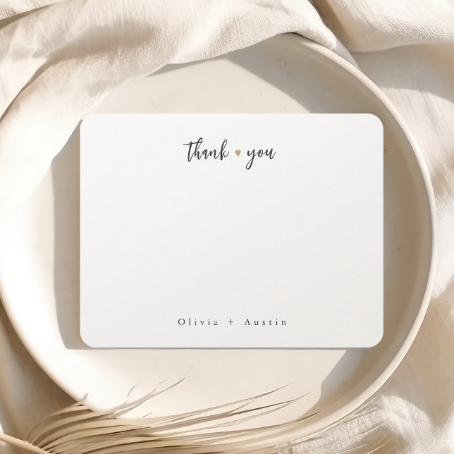 Moderne Chic Script Minimalistisch Danke Mitteilungskarte (Modern Chic Script Minimalist Thank You Note Card)