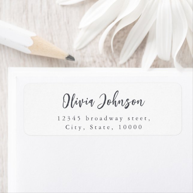 Moderne Chic Script Minimalistische Rücksendeadres (Insitu)