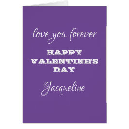 Moderne Chic Script Name Lila Valentinstag Card