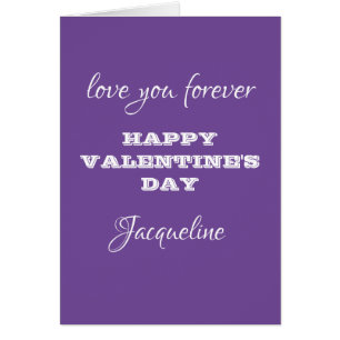 Moderne Chic Script Name Lila Valentinstag Card