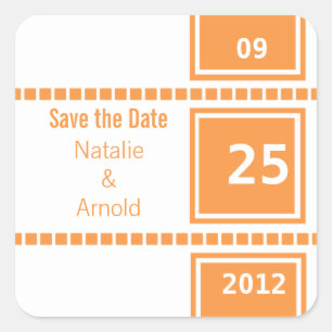 Moderne Chic Squares Save the Date Stickers