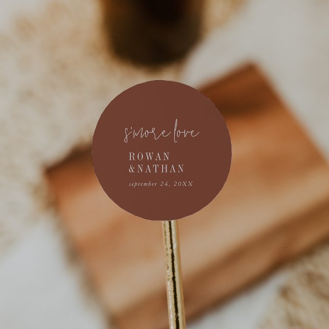 Moderne Chic Terracotta Roust S'more Liebe Sticker (Von Creator hochgeladen)