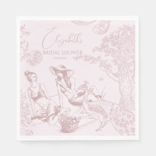 Moderne Chic Toile de Jouy Picknick Brautparty Serviette
