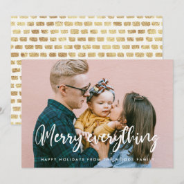 Moderne Chic Typografie Merry Alles Foto Feiertagskarte