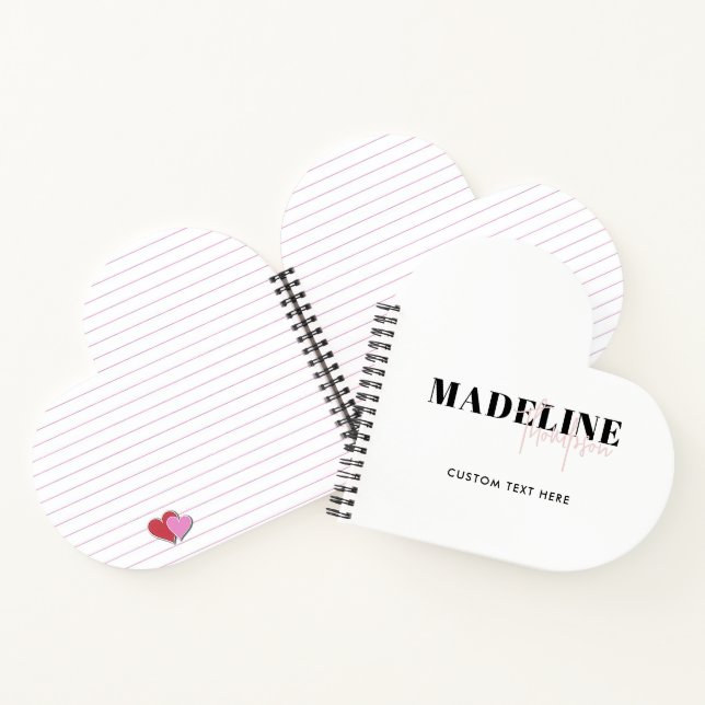 Moderne Chic Typografie Script Light Pink Feminine Notizbuch (Innenseite)