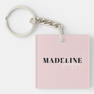 Moderne Chic Typografie Script Light Pink Feminine Schlüsselanhänger