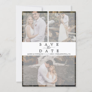 Moderne Chic Vellum Effekt Foto Collage Hochzeit Save The Date