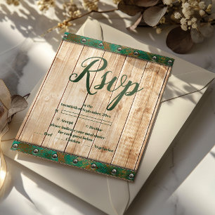 Moderne Chic Vineyard Wedding RSVP Karte