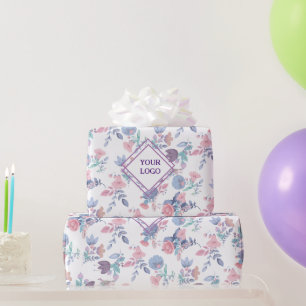 Moderne Chic Watercolor Blue Hydrangeas Floral Geschenkpapier