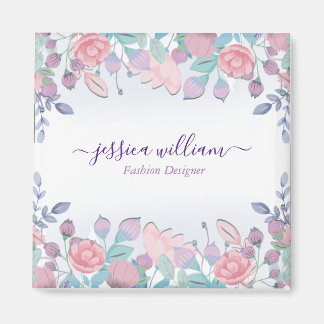 Moderne Chic Watercolor Blue Hydrangeas Floral Magnet