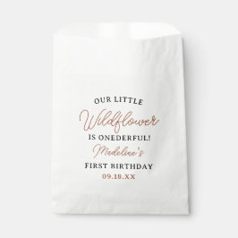 Moderne Chic Wildblume Script 1. Geburtstagskarte Geschenktütchen